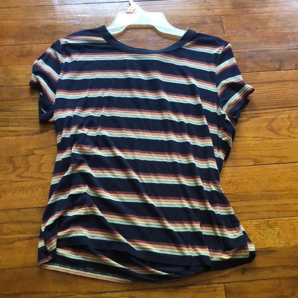 dark blue and pastel rainbow stripes